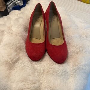 Naturalizer Red Suede Heels